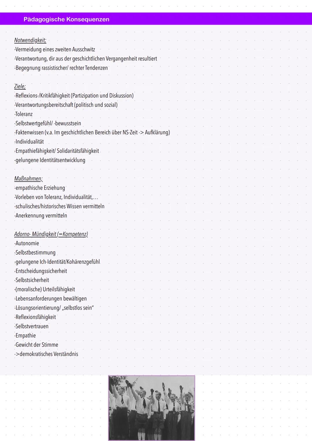 Erziehung im Nationalsozialismus
Allgemeines Vorwissen
• Verbote von Vereinen und Verbänden
-gesellschaftliche Nischen und eigenständige Mil