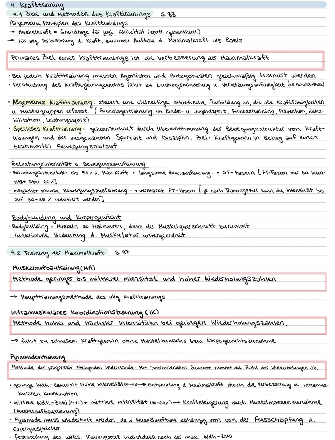 KRAFT
1. Bedeutung der Kraft
Kraft im biologischen Sinne ist die Fähigkeit des Nerv- Muskelsystems, durch Muskeltätigkeit
Widerstände zu übe