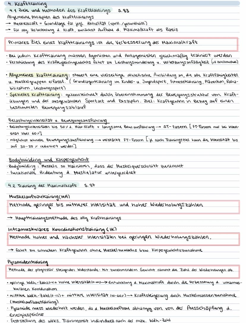 KRAFT
1. Bedeutung der Kraft
Kraft im biologischen Sinne ist die Fähigkeit des Nerv- Muskelsystems, durch Muskeltätigkeit
Widerstände zu übe