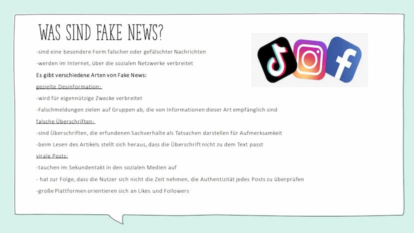 The Daily Times
FAKE
NEWS
DON'T READ ALL ABOUT IT. STOP USE REASON
FAKE NEWS
MANIPULATION IM NETZ
Eine Präsentation von: Einstieg
J
Tik Tok
