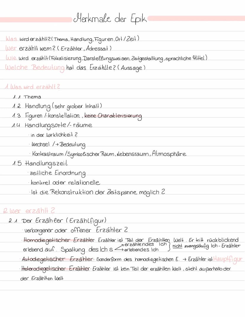 Erzähltextanalyse
Vorarbeit
Informationen zu den Personen malieren
Besonderheiten der Sprache makier en
- Erzähler, Perspektive, Fokalisieru