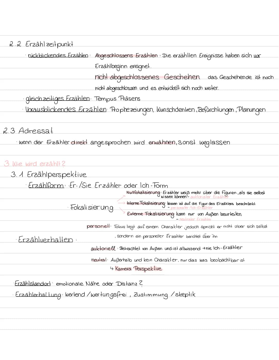 Erzähltextanalyse
Vorarbeit
Informationen zu den Personen malieren
Besonderheiten der Sprache makier en
- Erzähler, Perspektive, Fokalisieru