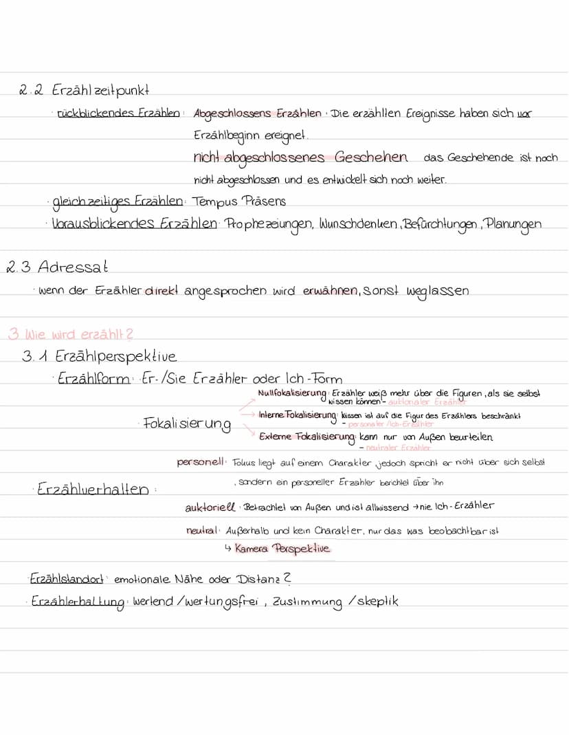 Erzähltextanalyse
Vorarbeit
Informationen zu den Personen malieren
Besonderheiten der Sprache makier en
- Erzähler, Perspektive, Fokalisieru
