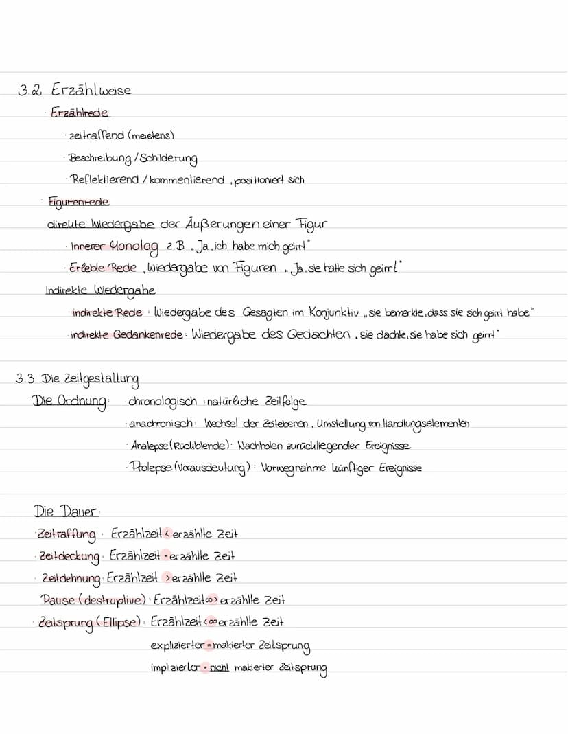 Erzähltextanalyse
Vorarbeit
Informationen zu den Personen malieren
Besonderheiten der Sprache makier en
- Erzähler, Perspektive, Fokalisieru