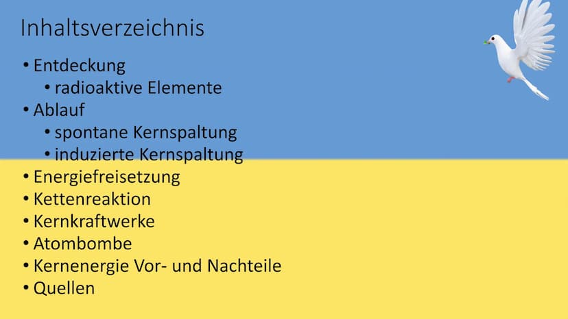 Atom- und Kernphysik
Kernspaltung und ihr Nutzen Inhaltsverzeichnis
• Entdeckung
• radioaktive Elemente
Ablauf
• spontane Kernspaltung
• ind