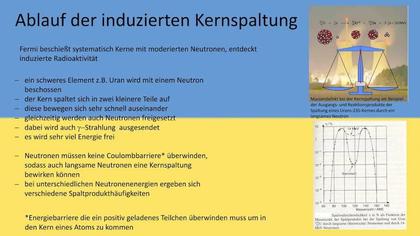 Atom- und Kernphysik
Kernspaltung und ihr Nutzen Inhaltsverzeichnis
• Entdeckung
• radioaktive Elemente
Ablauf
• spontane Kernspaltung
• ind