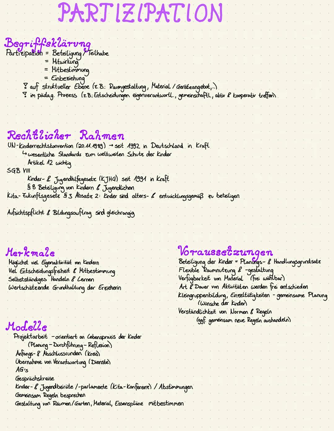 Begriffsklärung
Partizipation = Beteiligung & Teilhabe
=
Mitwirkung
Mitbestimmung
Einbeziehung
PARTIZIPATION
=
auf struktueller Ebene (z. B.