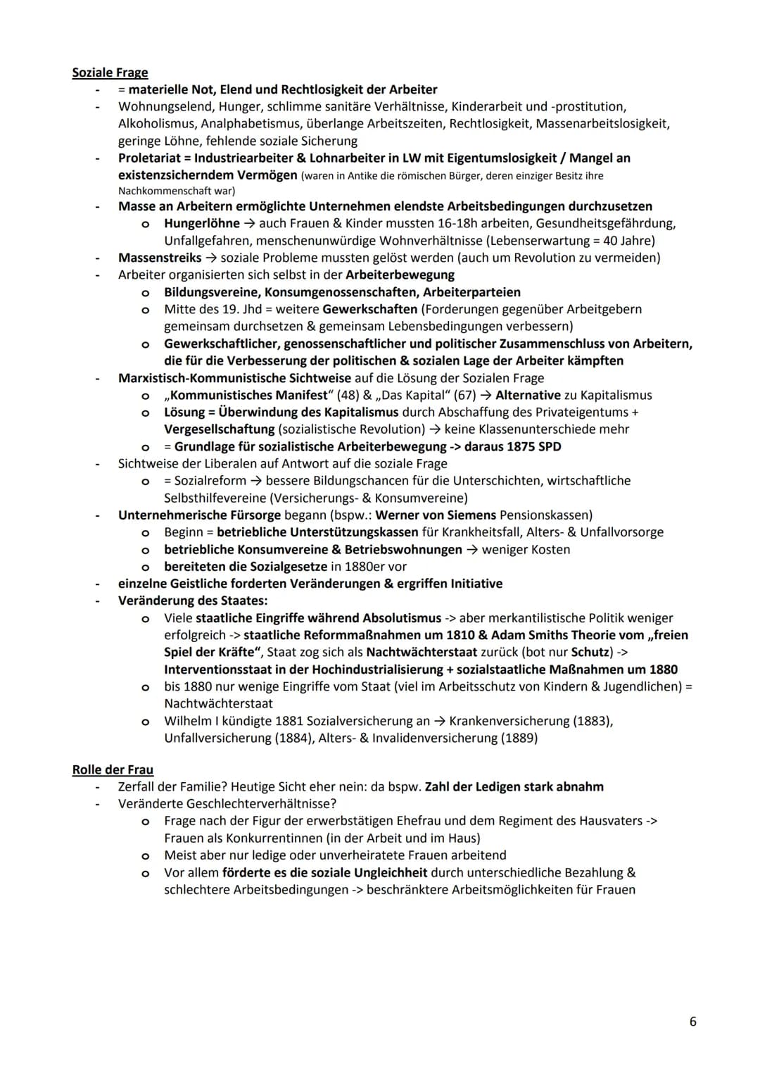 Zusammenfassung Geschichte
1. Industrialisierung / Industrielle Revolution und soziale Frage (19. Jhd)
a. Allgemeine Voraussetzungen für die