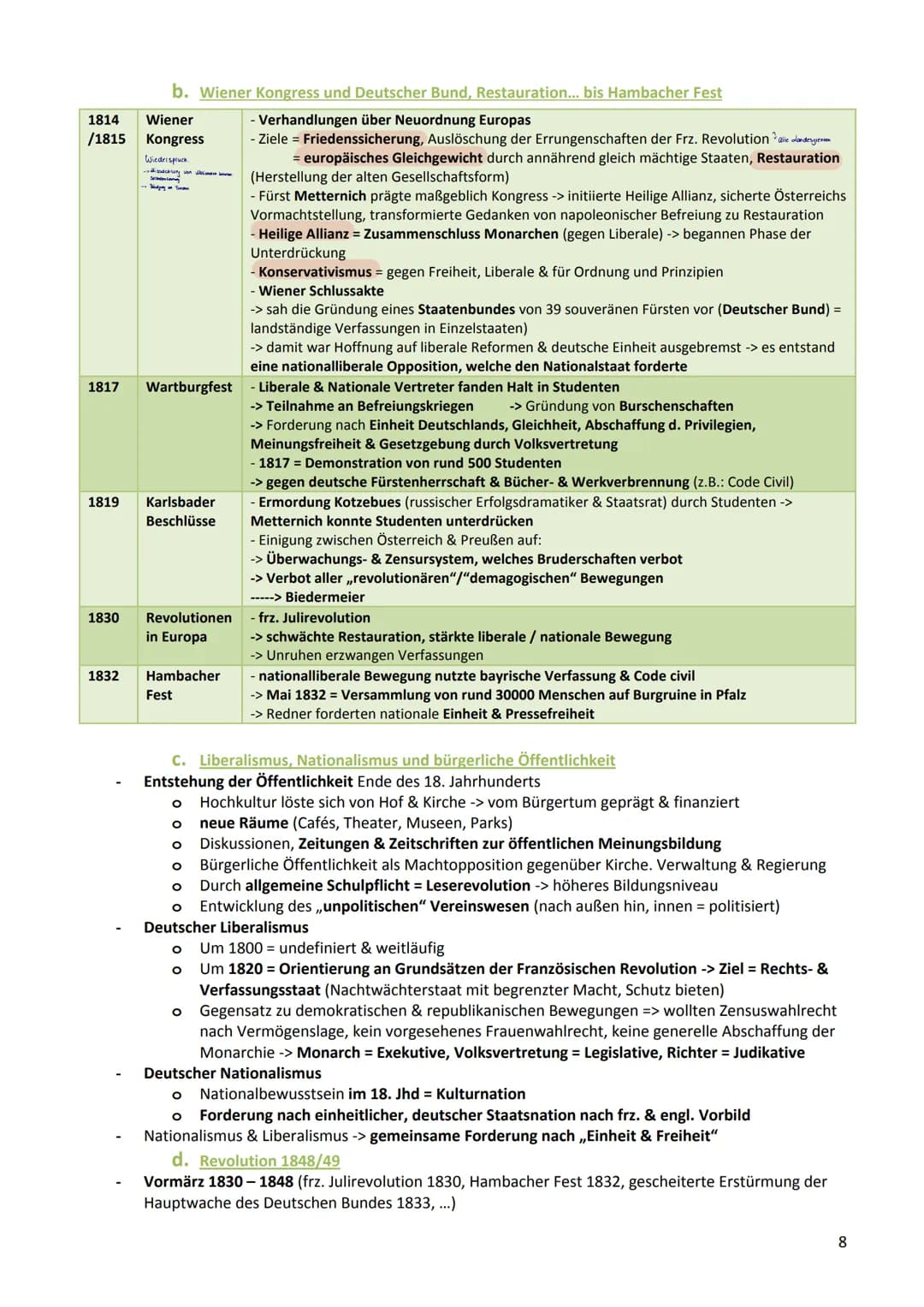 Zusammenfassung Geschichte
1. Industrialisierung / Industrielle Revolution und soziale Frage (19. Jhd)
a. Allgemeine Voraussetzungen für die