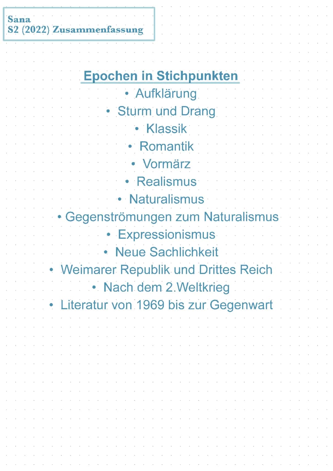 Semesterthema Lyrik: Epochen von der Aufklärung bis zur Gegenwart