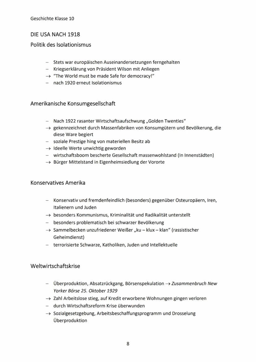 Geschichte Klasse 10
DIE NS - WIRTSCHAFTSPOLITIK
Ziele
Beseitigung der
Arbeitslosigkeit
wirtschaftliche
Eigenständigkeit
Maßnahmen
staatlich