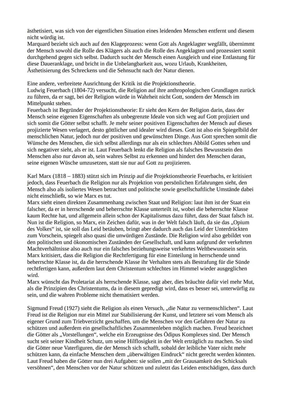 Religionskritiken - Zusammenfassung
In der gegenwärtigen Zeit ist es nichts ungewöhnliches, an der Existenz Gottes zu zweifeln oder
sich sel