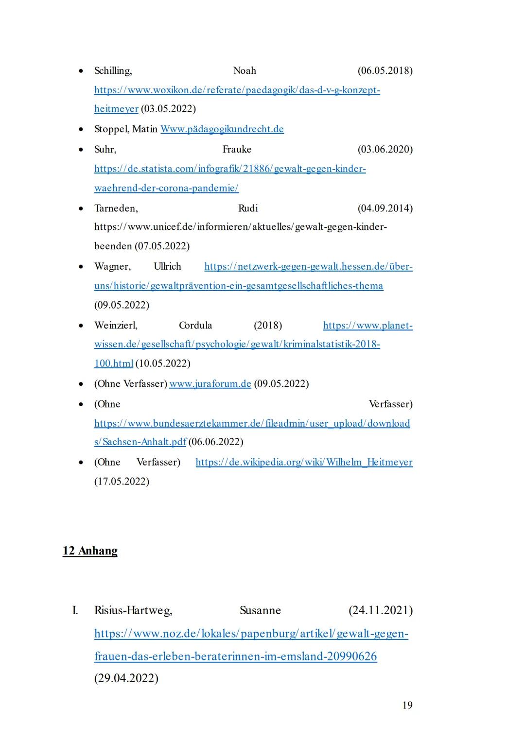 Gewalt in der Entwicklung - Wo fängt Gewalt an, wo hört sie auf?
Pädagogik Facharbeit/ Q1
1 www.noz.de Inhaltsverzeichnis
1 Einleitung.
2 Wa