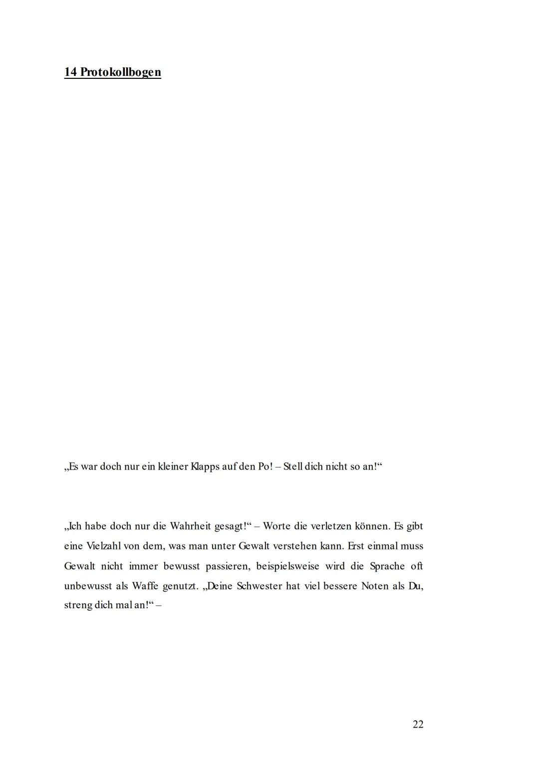 Gewalt in der Entwicklung - Wo fängt Gewalt an, wo hört sie auf?
Pädagogik Facharbeit/ Q1
1 www.noz.de Inhaltsverzeichnis
1 Einleitung.
2 Wa