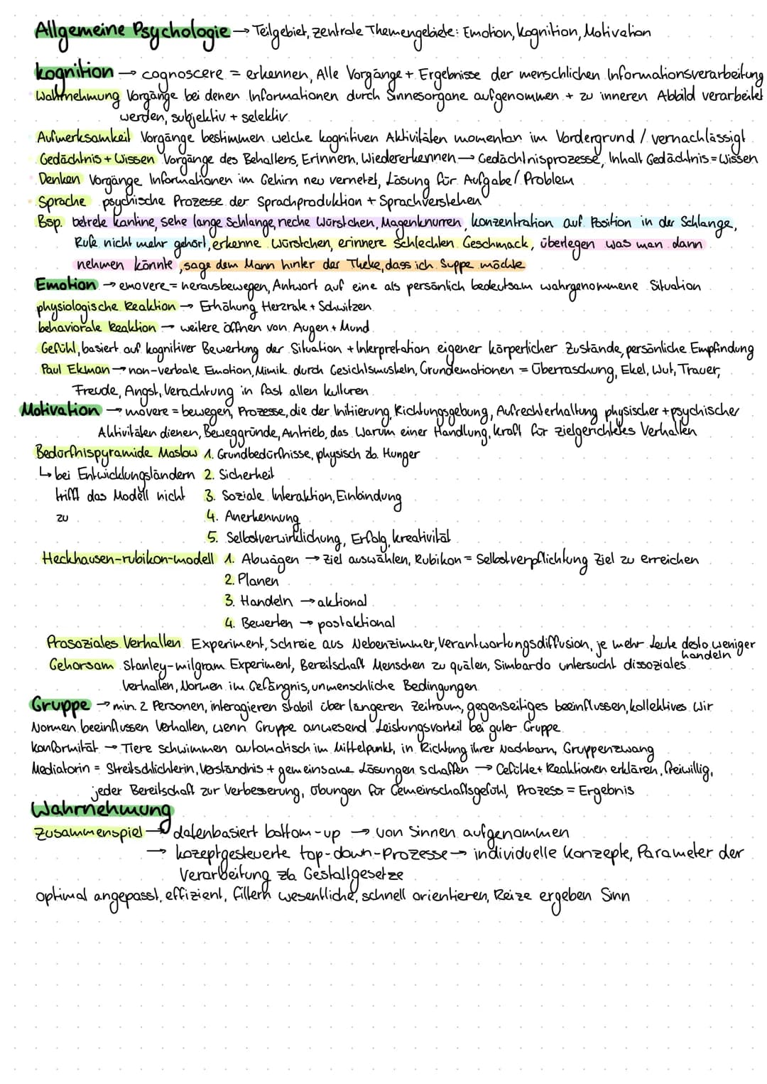 Definition
・ griechisch =
• Wissenschaft von Erleben und Verhalten des Menschen
n-Seelenkunde, psyché = Hauch / Seele/Gemüt, lógos = Lehre /