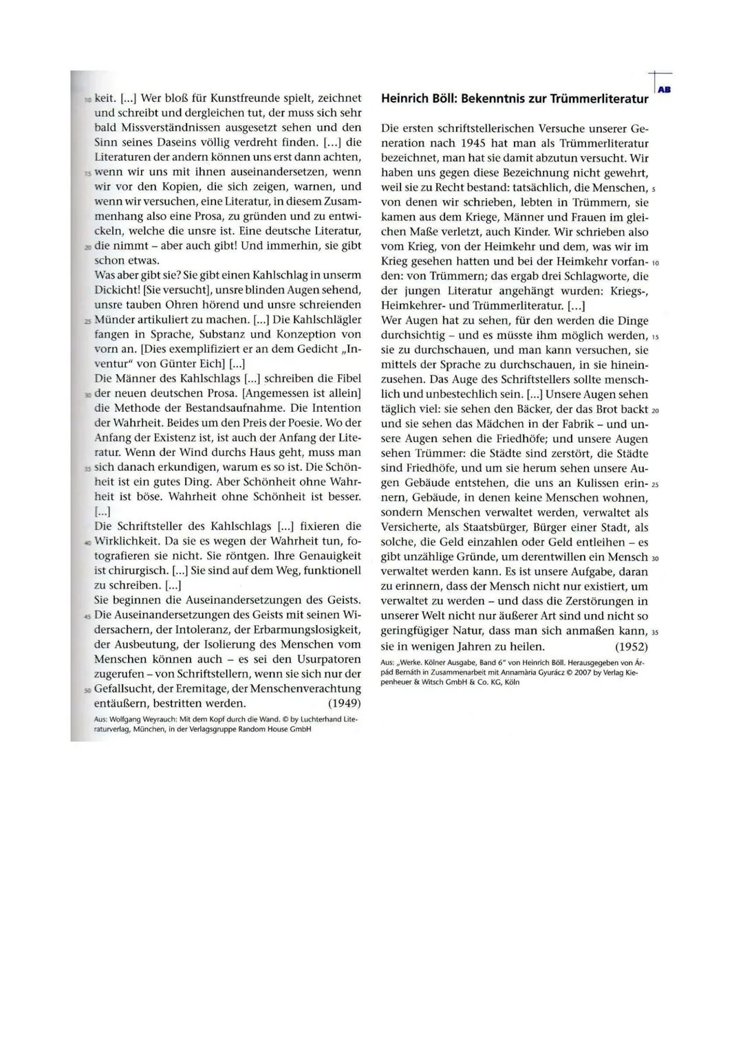 # Deutschsprachige Literatur seit 1945:

## „Trümmerliteratur“

→ „Stunde Null" nach WK II und 3. Reich auch in der Literatur

→ von Nazilit