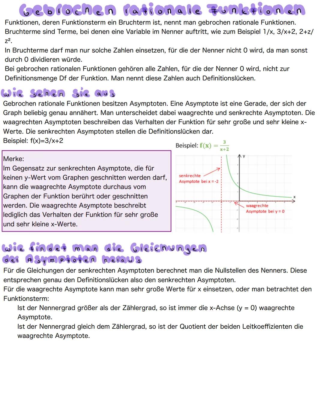 # Gebrochen rationale Funktionen

Funktionen, deren Funktionsterm ein Bruchterm ist, nennt man gebrochen rationale Funktionen.

Bruchterme s