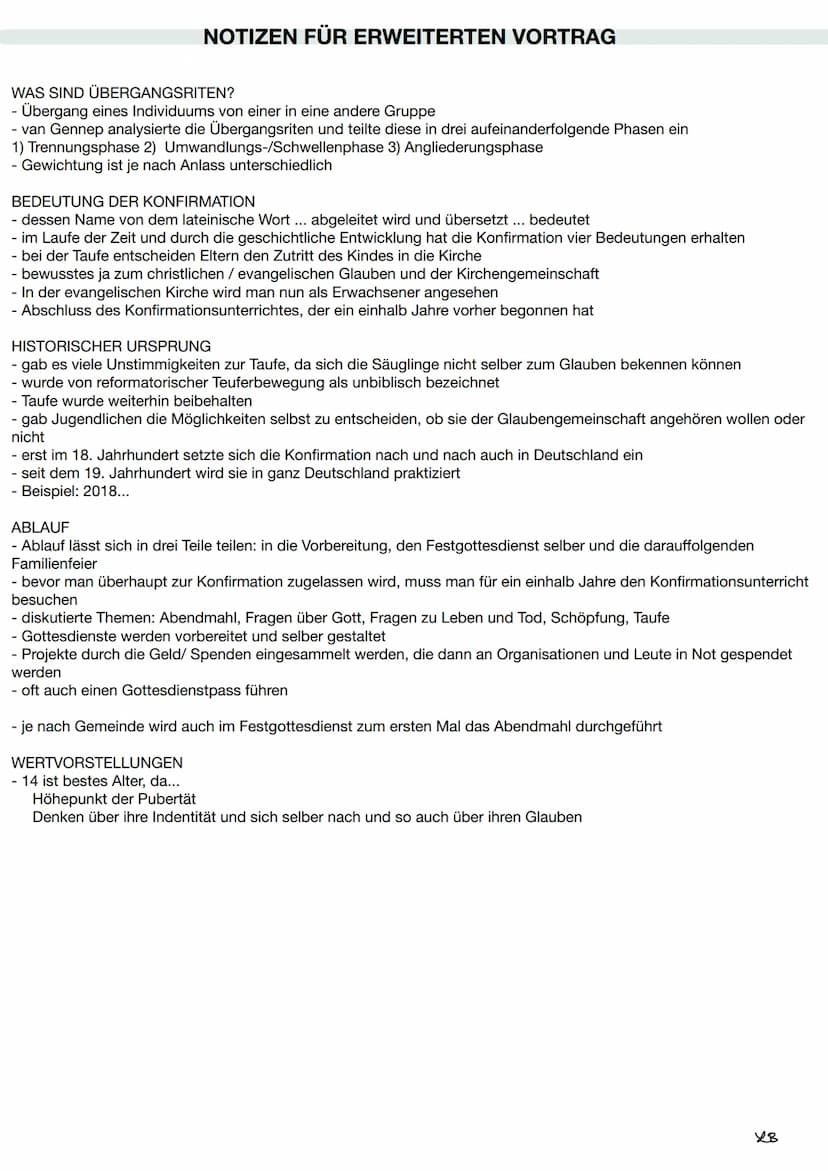 DIE
KONFIRMATION
ALS
ÜBERGANGSRITUS
VON
FOLIE I NOTIZEN FÜR ERWEITERTEN VORTRAG
WAS SIND ÜBERGANGSRITEN?
- Übergang eines Individuums von ei