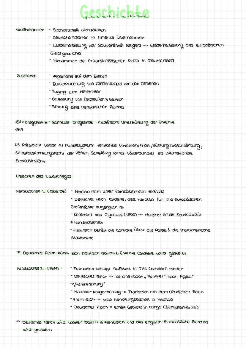 1. Weltkrieg
1. Neue Bündniskonstellationen
→ vor 1. WK: 2 feindliche Bündnis blöcke entstanden Dreibund & Entente
(Triple Entente, Entente 