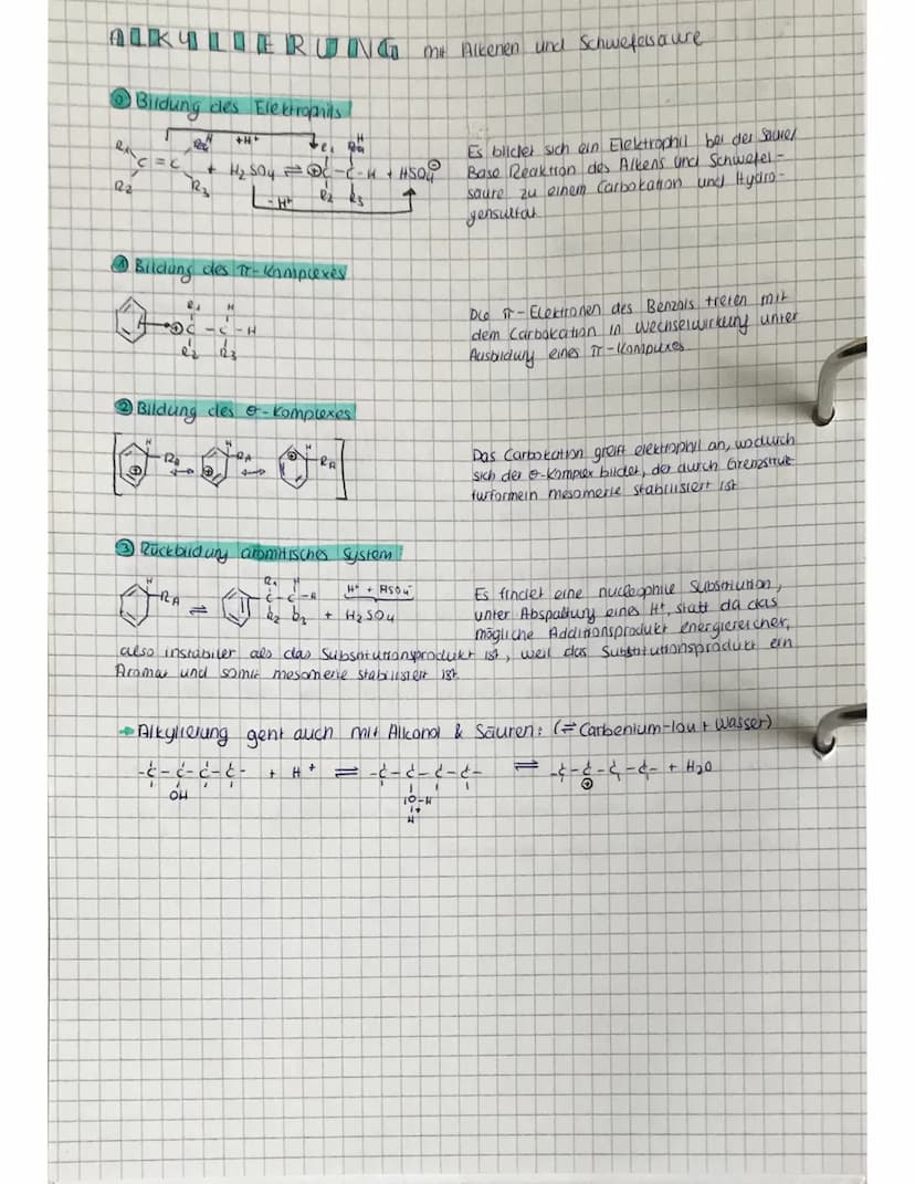 AROMATEN O
0
• obene, cyclische Moleküle mit großer Mesomerie energie, Stabilisierung durch
delokalisierte Elektronen
"Samtliche Ringatome g