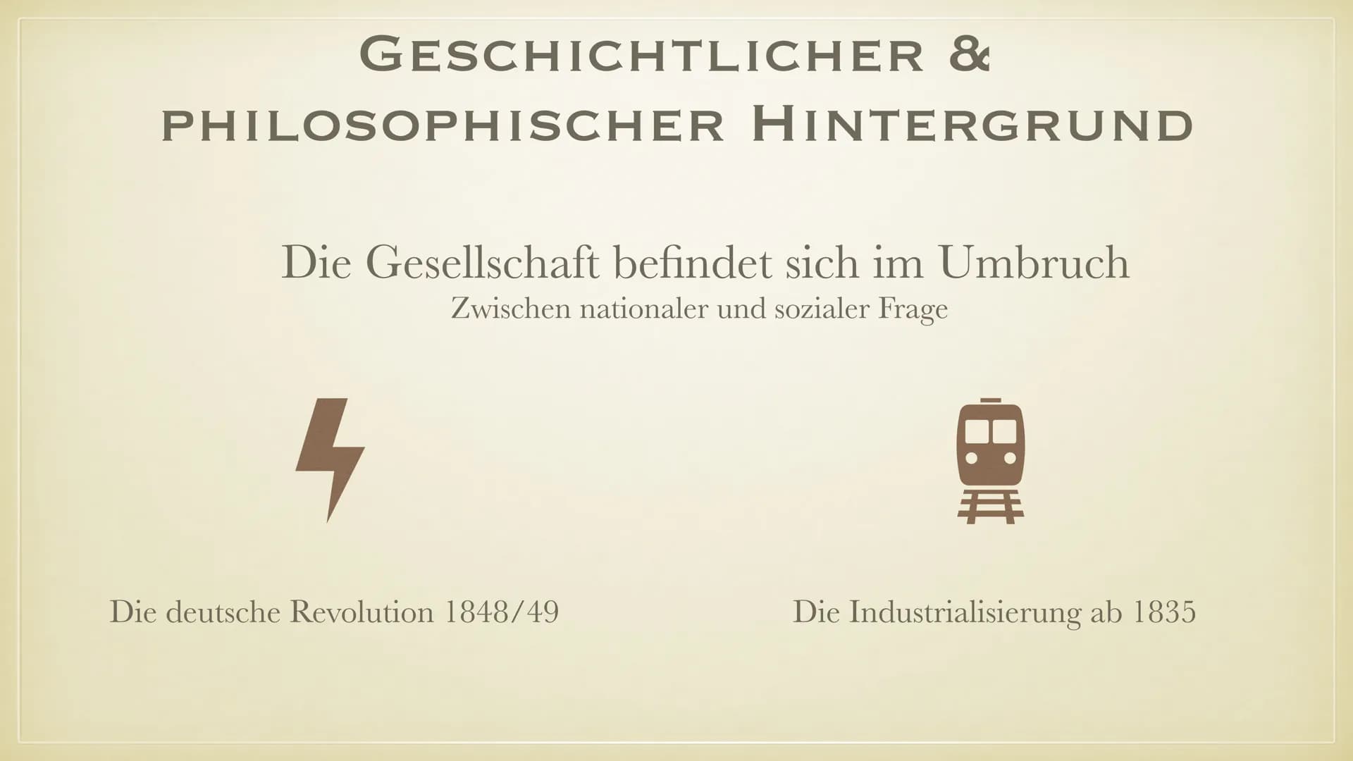 REALISMUS
ÜBER DIE LITERARISCHE EPOCHE ●
Begriffserklärung
• Geschichtlicher & philosphischer Hintergrund
●
●
●
●
●
GLIEDERUNG
●
Autoren & W