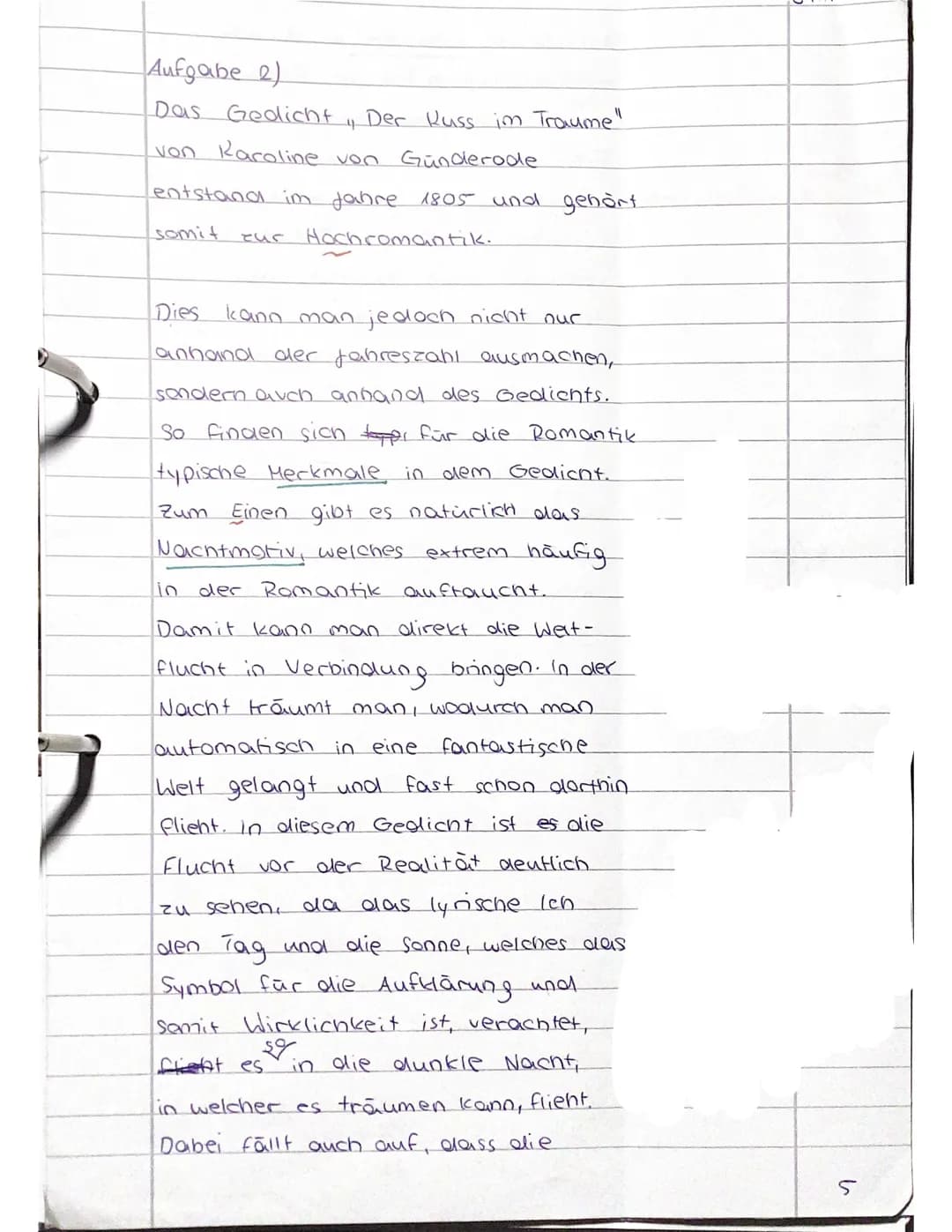 Klausur Nr. 1 (zweistündig)
1. Gedicht interpretieren. (70%)
2. Zuordnung in die Epoche Romantik. (30%)
Gedicht:
Es hat ein Kuss mir Leben e