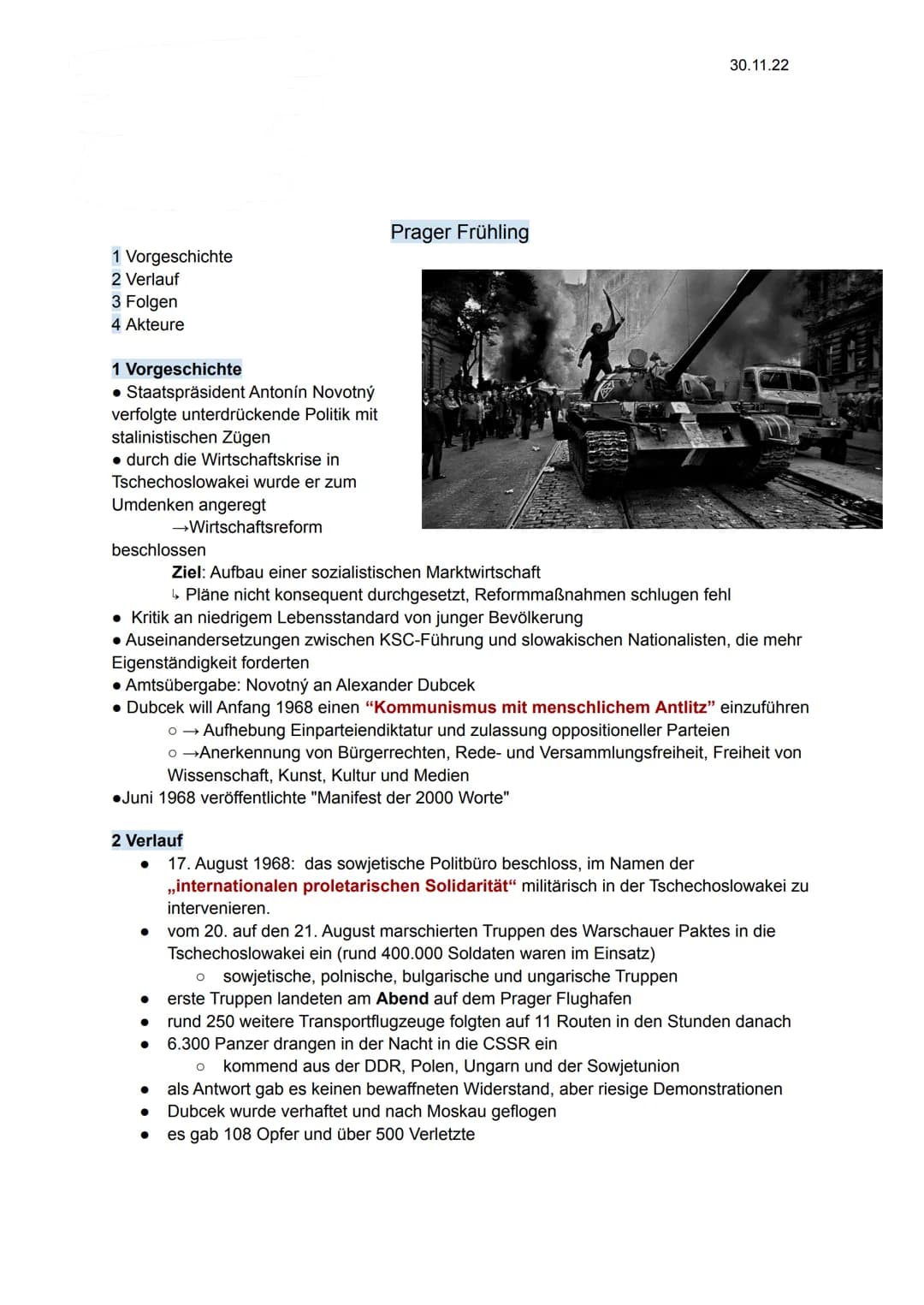 1 Vorgeschichte
2 Verlauf
3 Folgen
4 Akteure
1 Vorgeschichte
• Staatspräsident Antonín Novotný
verfolgte unterdrückende Politik mit
stalinis