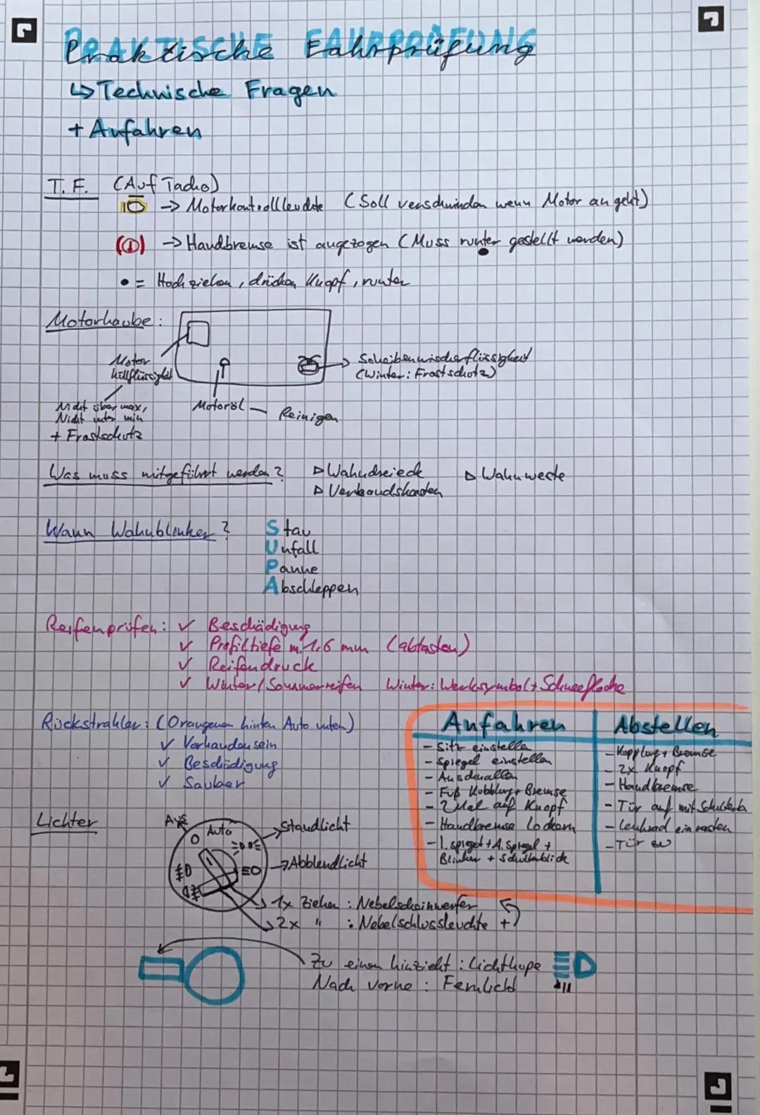 # PRAKTISERE EAURPRÜFUNG

Meine Fehler:

not

arin bei
rodadabigern, Stepp" breuisen, 3 sek warten,
dann abblegen

Ausfacklungsstreifen STAR