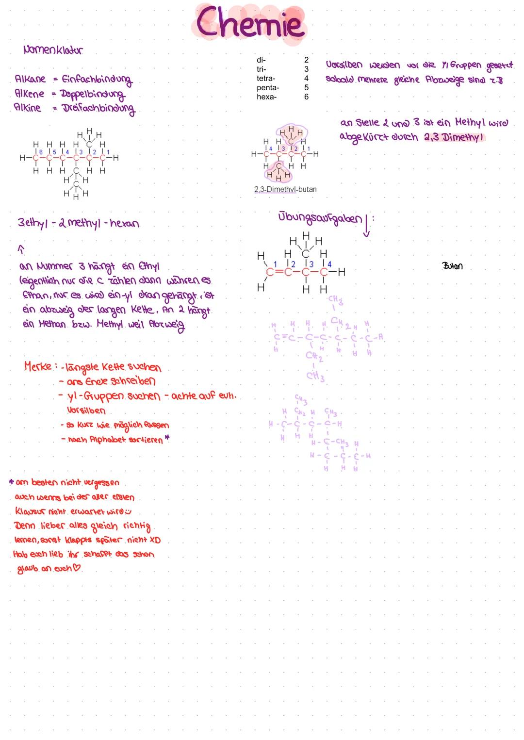 Nomenklatur
Alkane = Einfachbindung
Alkene Doppelbindung
Alkine •Dreifachbindung.
HHH
HHHH CH
16 15 14 13 12 11
-C-H
H-C
HHHCHH
H
H
H
H
3eth