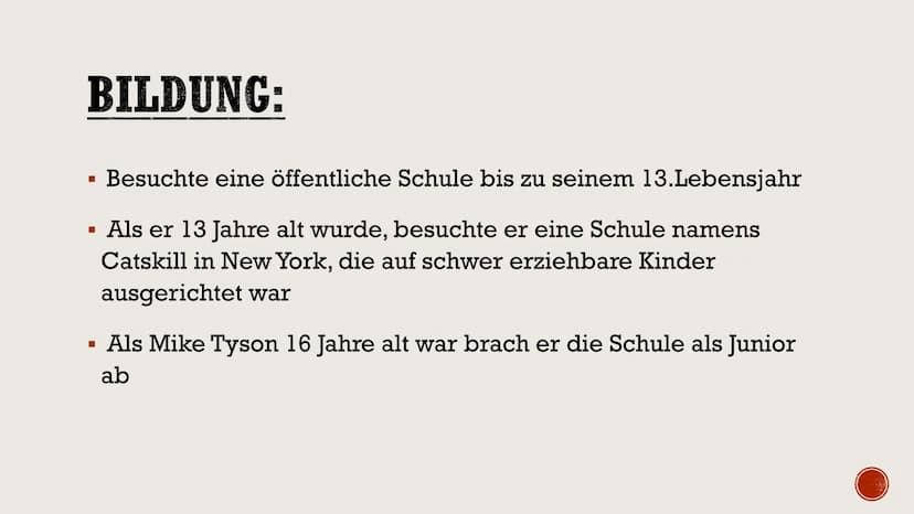 Mike Tyson
-Präsentation- INHALTSVERZEICHNIS:
Steckbrief
▪ Wer ist Mike Tyson?
▪ Familie
▪ Mike Tyson als Kind
Bildung
■
■
▪ Amateurkarriere
