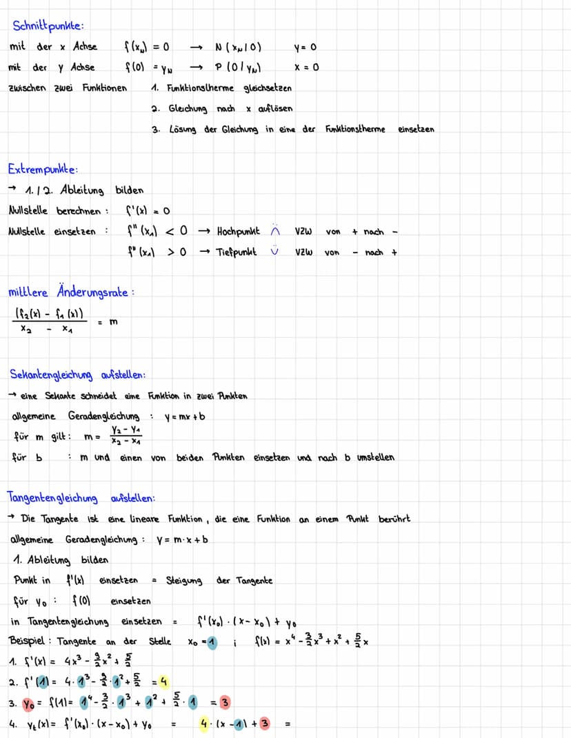 -Analysis
Ableitungen: f'(x) ist die Steigung von f(x)
Potenzregel: f(x) = ax² + bx +
f'(x) = 2ax
Exponent nach vorne
Faktorregel: f(x)= r. 