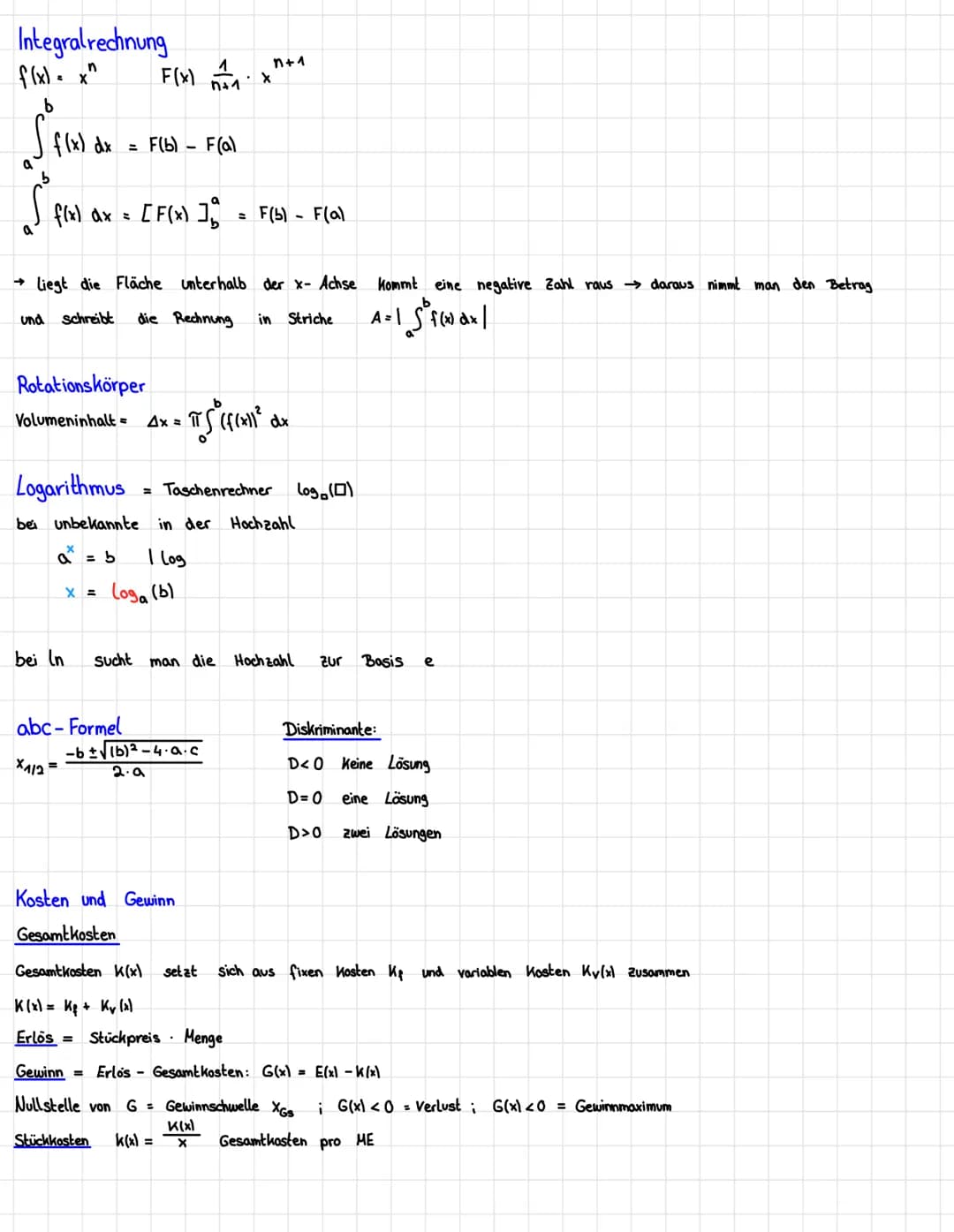 -Analysis
Ableitungen: f'(x) ist die Steigung von f(x)
Potenzregel: f(x) = ax² + bx +
f'(x) = 2ax
Exponent nach vorne
Faktorregel: f(x)= r. 