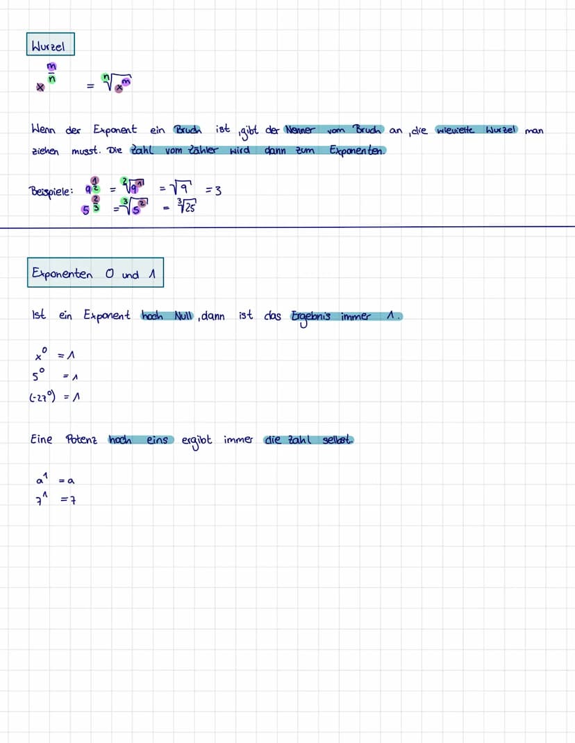 POTENZEN
Potenzen mit
b
X X = X
gleicher
Beispiele: 10 1.10
3+2
-
Beispiele:
=
Beispiele:
Wenn zwei Potenzen mit der gleichen Basis multipli