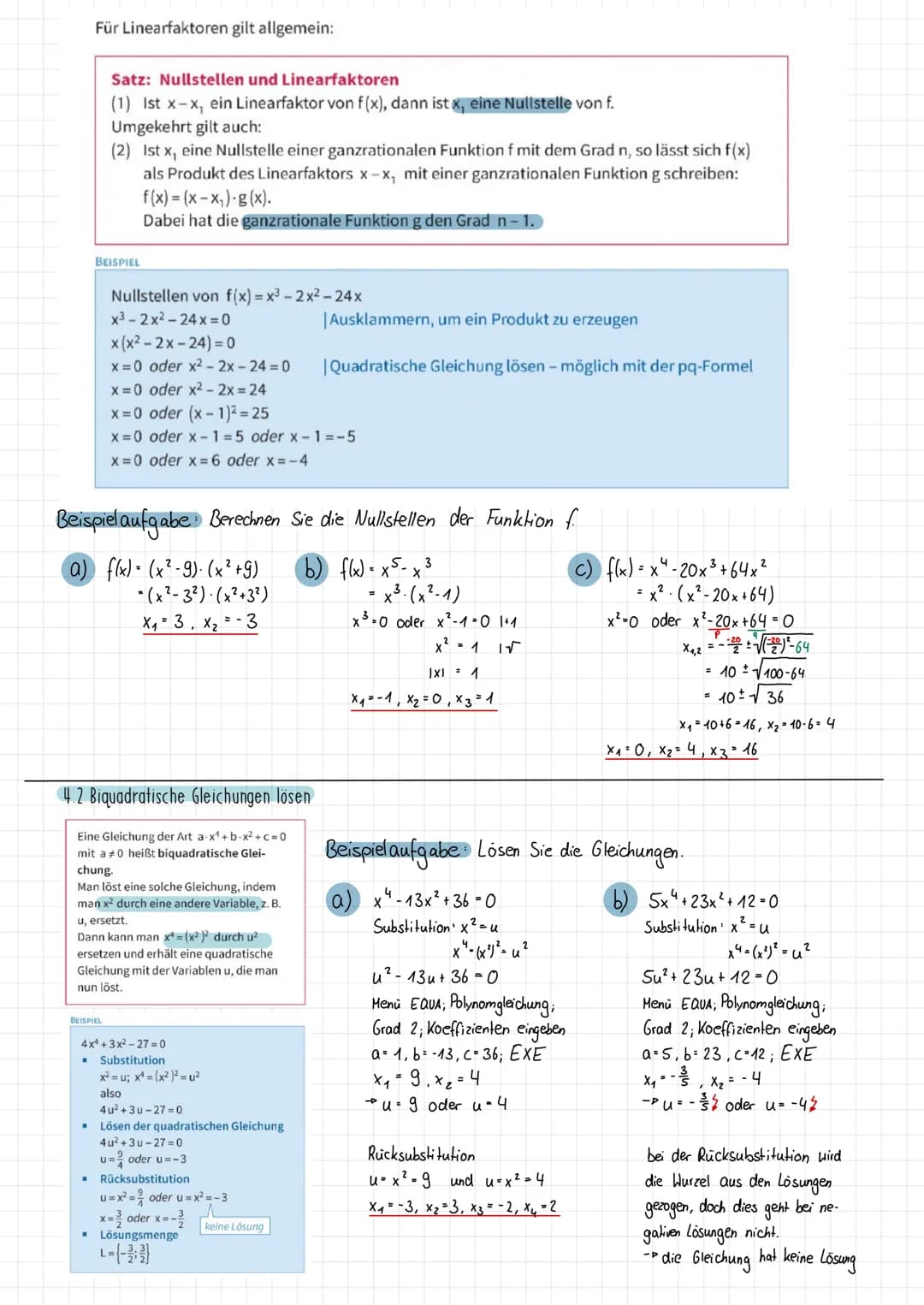 Themen
• Ganzrationale Funktionen Def.
Globalverlauf
Matheklausur 113
INFORMATION
Den Term einer
ganzrationalen
Funktion nennt man
auch Poly