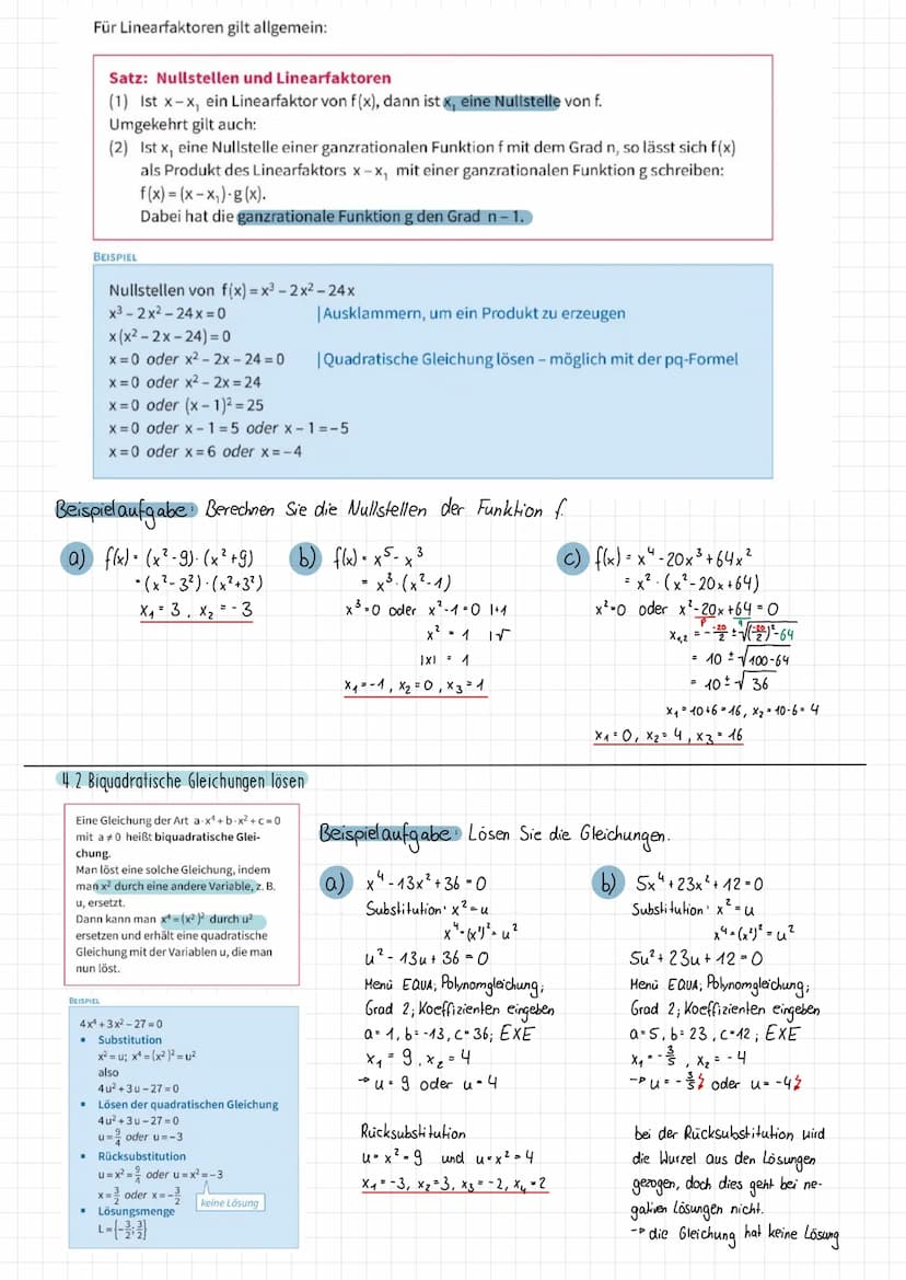 Themen
• Ganzrationale Funktionen Def.
Globalverlauf
Matheklausur 113
INFORMATION
Den Term einer
ganzrationalen
Funktion nennt man
auch Poly