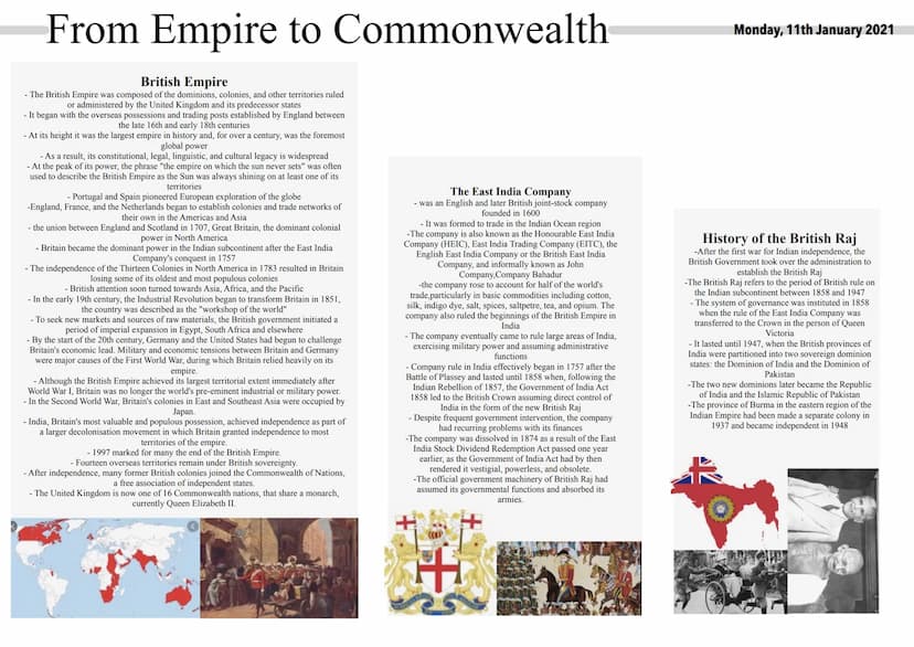 From Empire to Commonwealth
and the European Community
The beginnings date back to the 16th century., when trade connected Britain with vari