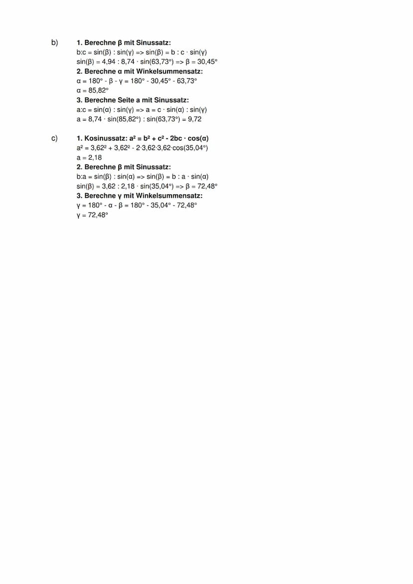 Aufgabe 1: Fülle die Lücken aus
a
b
α
b
α
Klassenarbeitstrainer Trigonometrie
с
Aufgabe 2: Berechnungen im rechtwinkligen Dreieck
Gegeben is