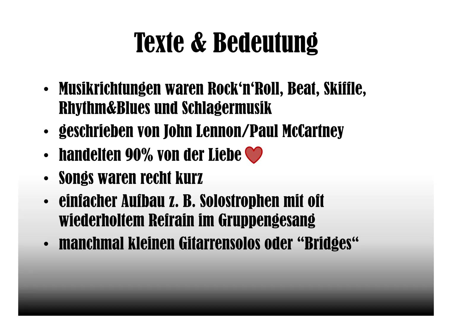 
<p>Die Bandmitglieder der Beatles waren John Lennon, Paul McCartney, George Harrison und Ringo Starr. Jedes Mitglied spielte ein Instrument