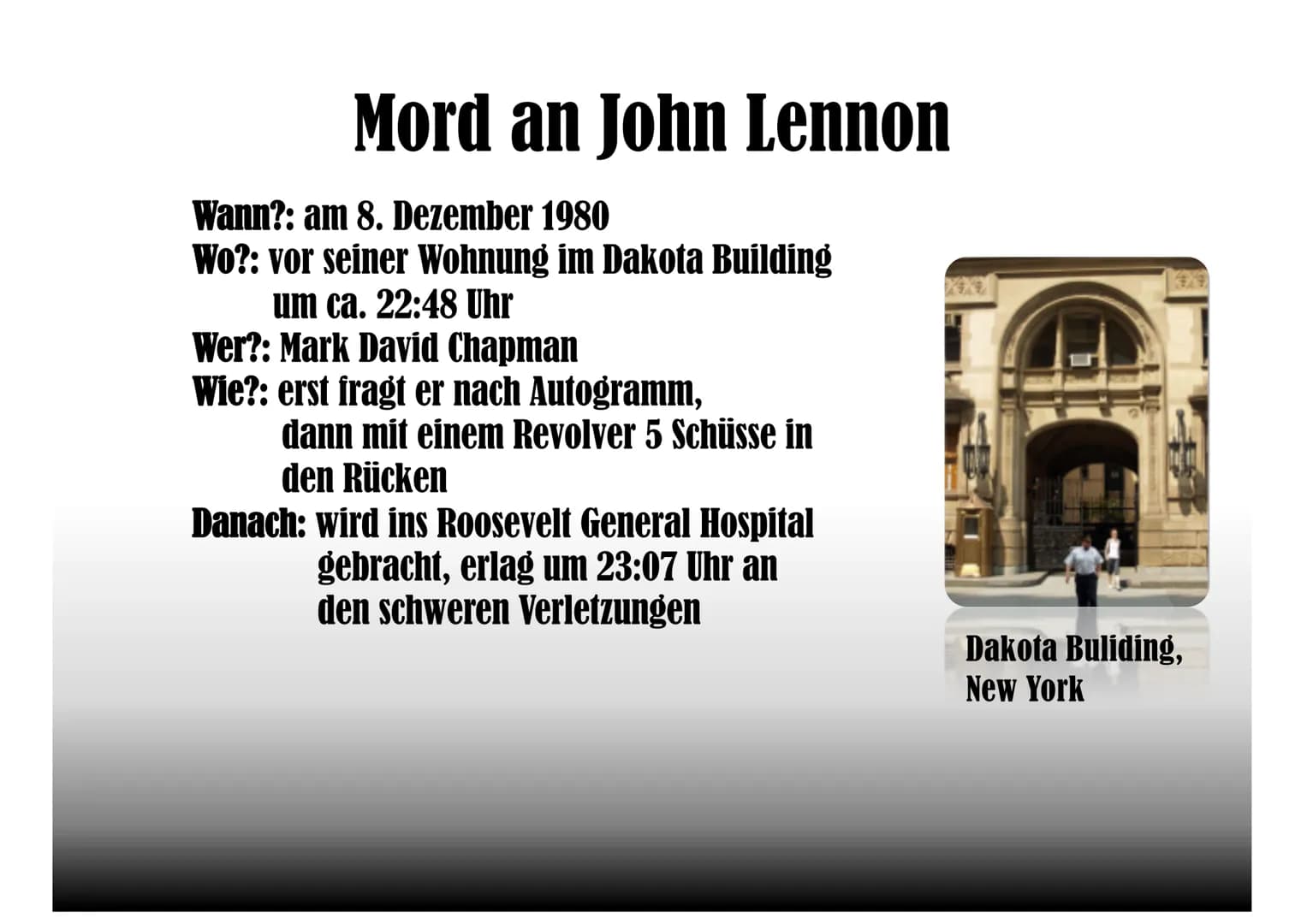 
<p>Die Bandmitglieder der Beatles waren John Lennon, Paul McCartney, George Harrison und Ringo Starr. Jedes Mitglied spielte ein Instrument