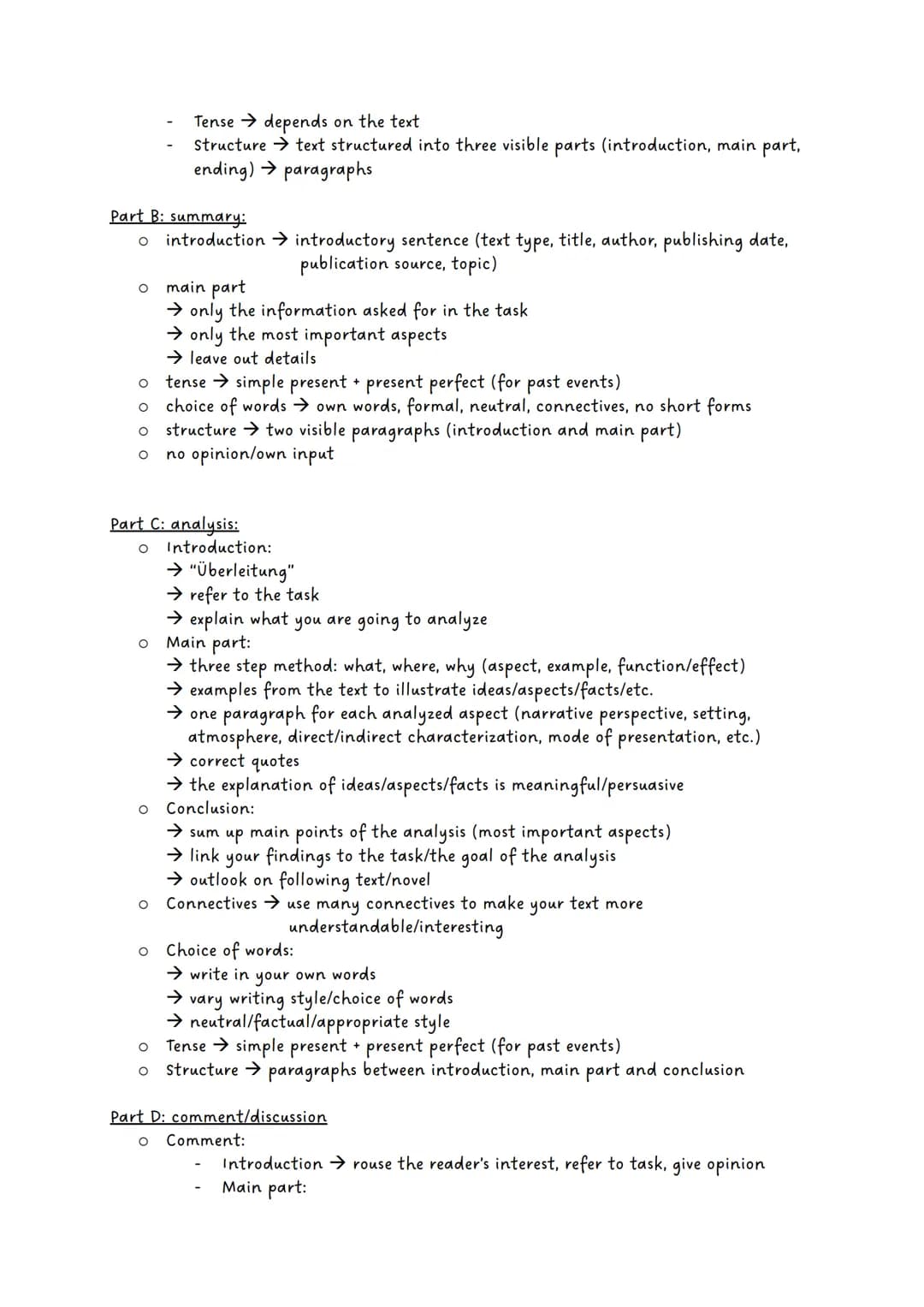 English exam
General overview
Materials:
O exam paper (A4, lines, without edge)
。 pen + spare pen
o tippex
o highlighters
O colored fine lin