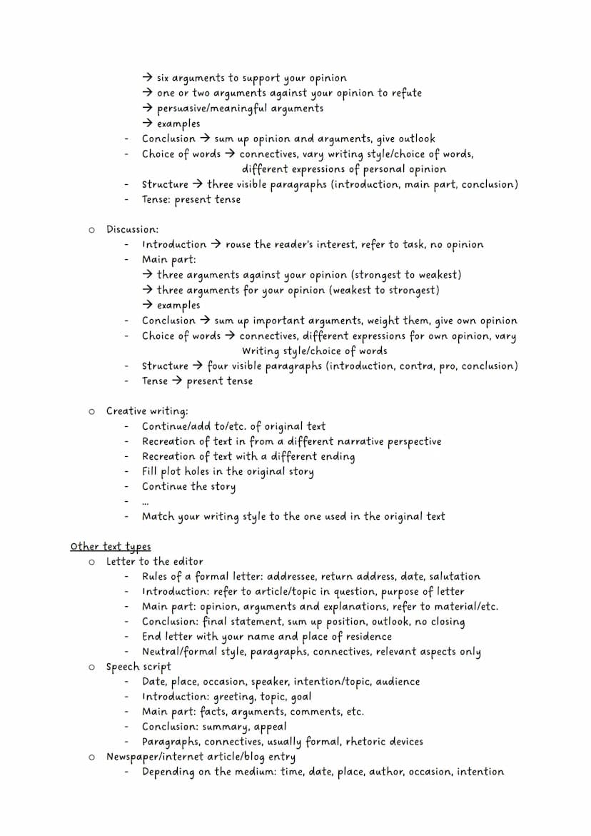 English exam
General overview
Materials:
O exam paper (A4, lines, without edge)
。 pen + spare pen
o tippex
o highlighters
O colored fine lin