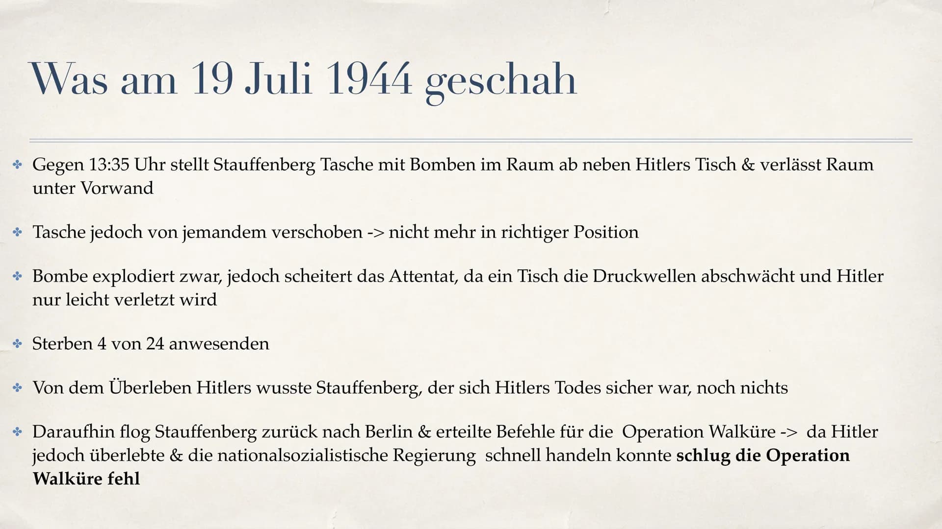 Attentat auf Adolf Hitler
20 juli 1944
Clara Benz Ersatzleistung Q2 Gliederung
* Politische Lage / Vorgeschichte
* Wer war Claus von Stauffe