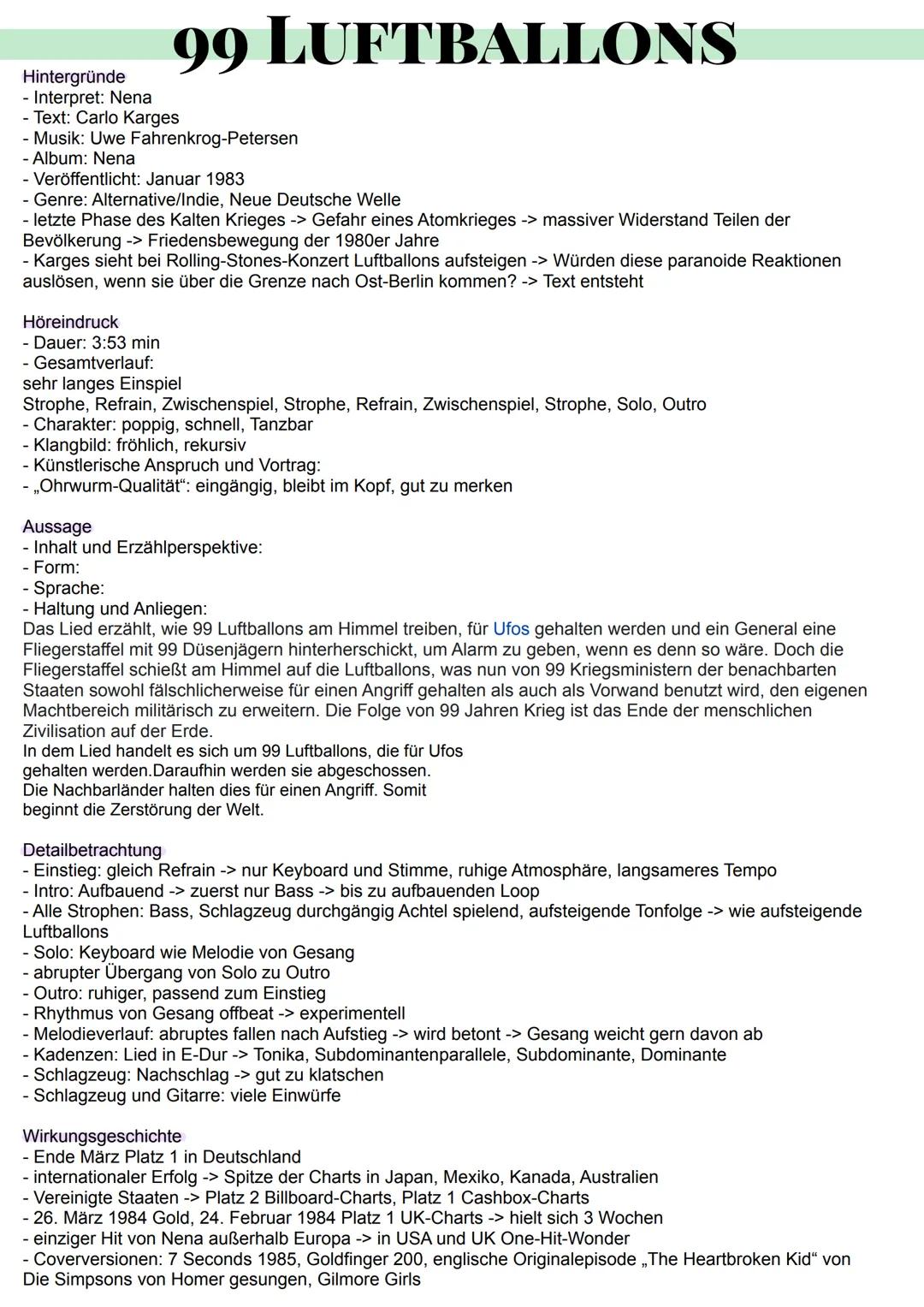 Nena 99 Luftballons Songtext Deutsch - Alles über den Song