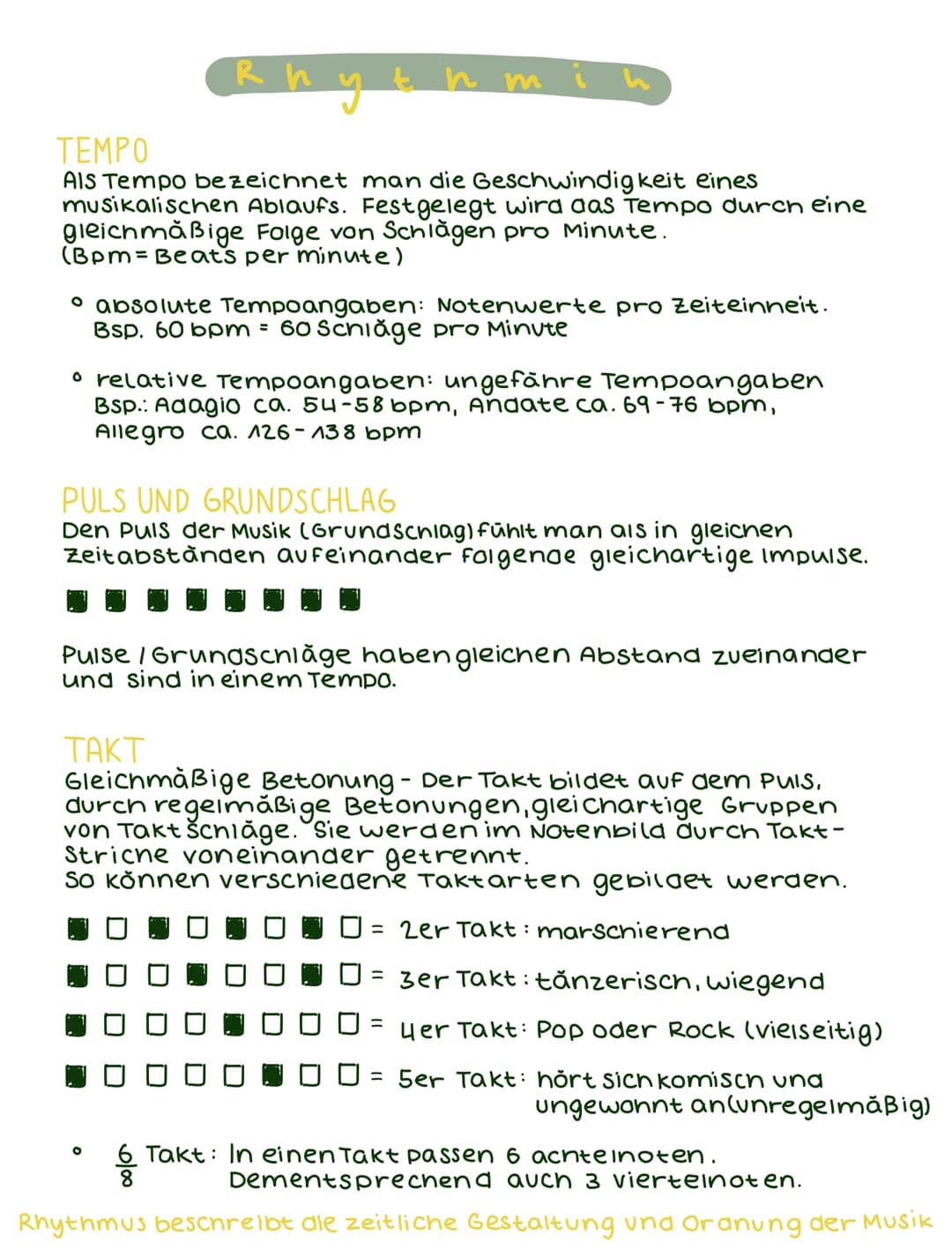 h
TEMPO
AIS Tempo bezeichnet man die Geschwindigkeit eines
musikalischen Ablaufs. Festgelegt wird das Tempo durch eine
gleichmäßige Folge vo