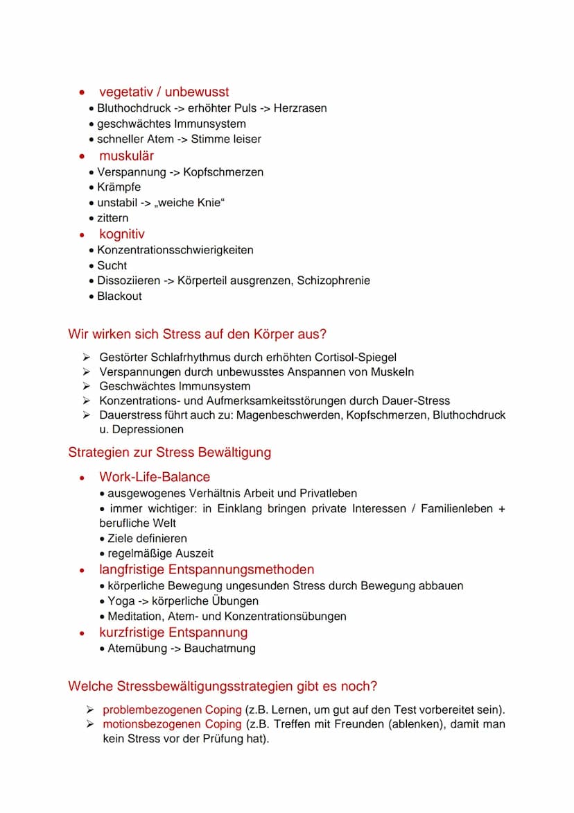 Stress
Definition: Stress ist eine körperliche und psychische Überforderung, welche
physiologisch als auch pathologisch ausgeprägt sein kann