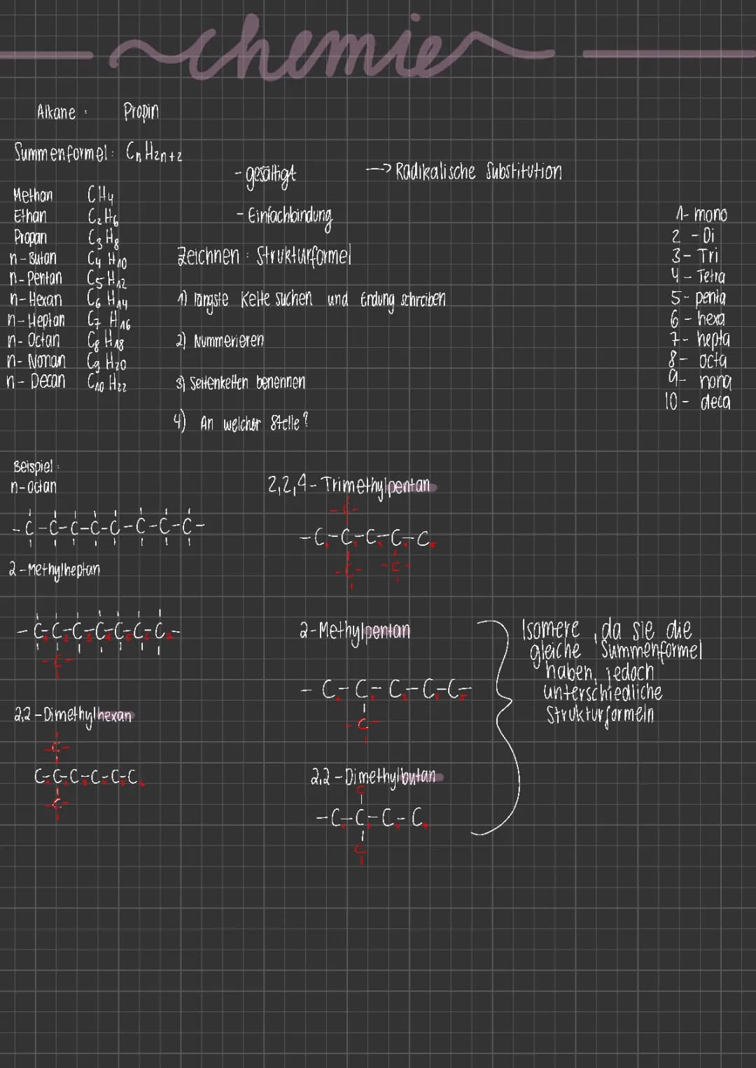  Alkane,Alkine,Alkene, Radikalische Substitution, Additionsverfahren 