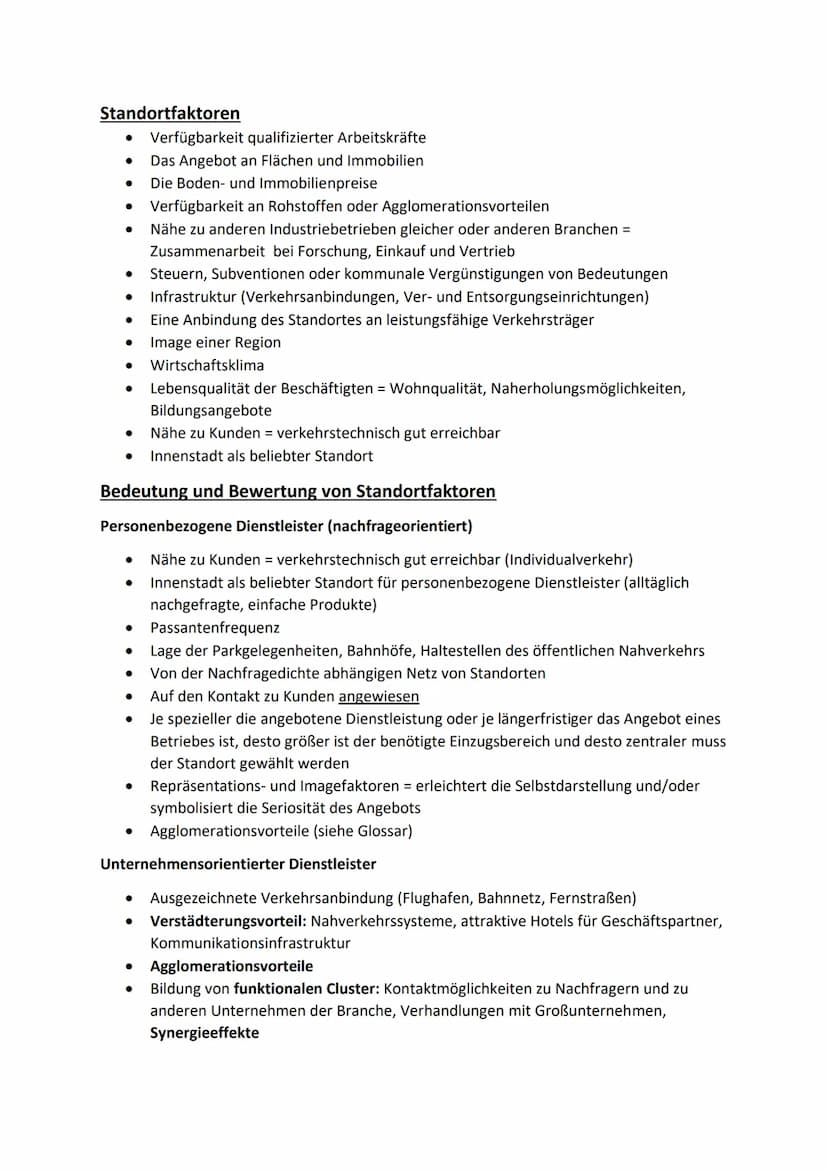Bedeutungswandel von Standortfaktoren
Glossar:
Altindustrieller Standort
diversifiziert
Diversifizierung
Agglomerationsvorteile
Primärer Sek