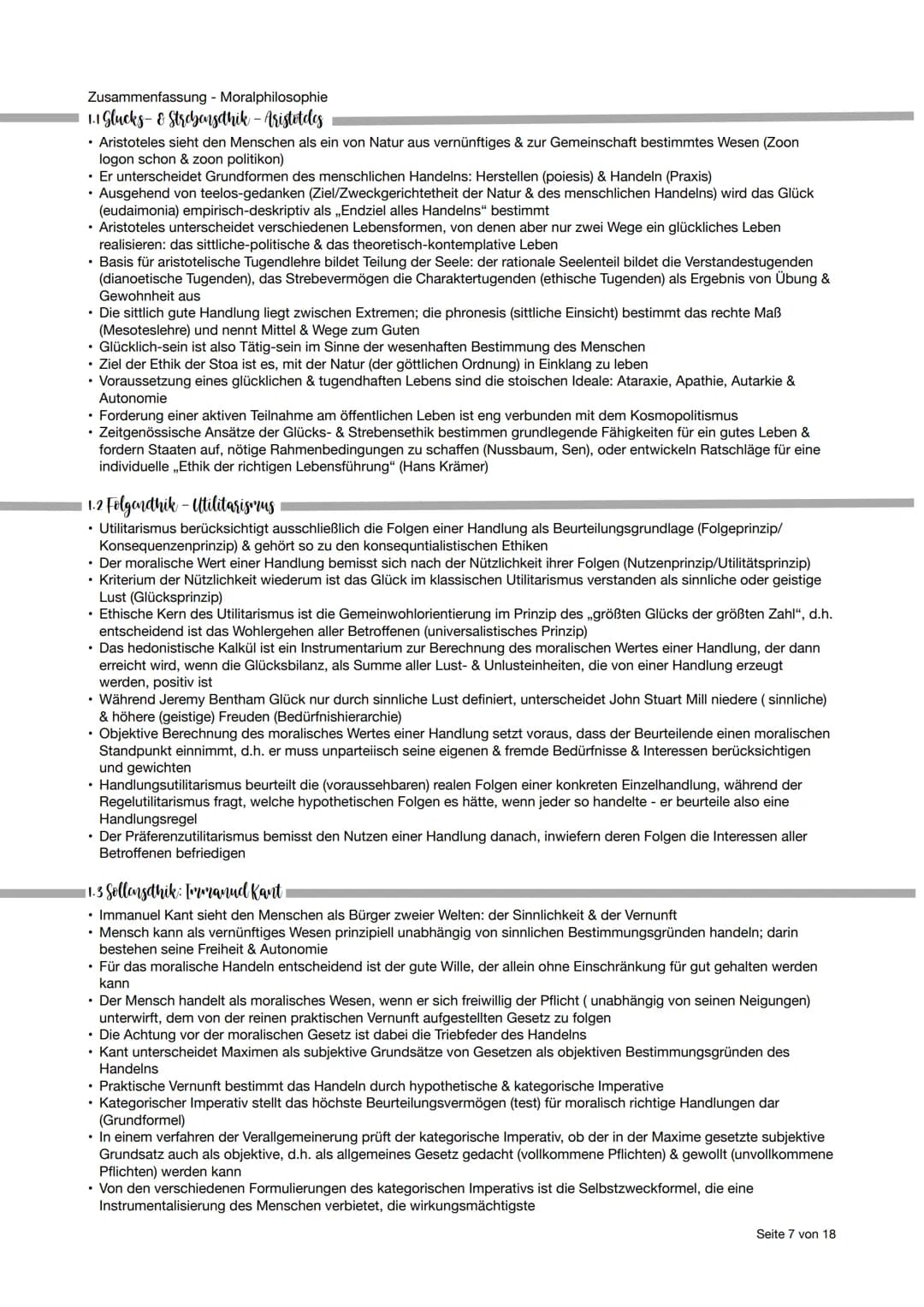 ▪ Philosophic Abitur - Thomanubersicht
1. Kurshalbjahr - Erkenntnisphilosophie
• Substanzdualismus: Geist & Körper bilden zwei Substanzen; w