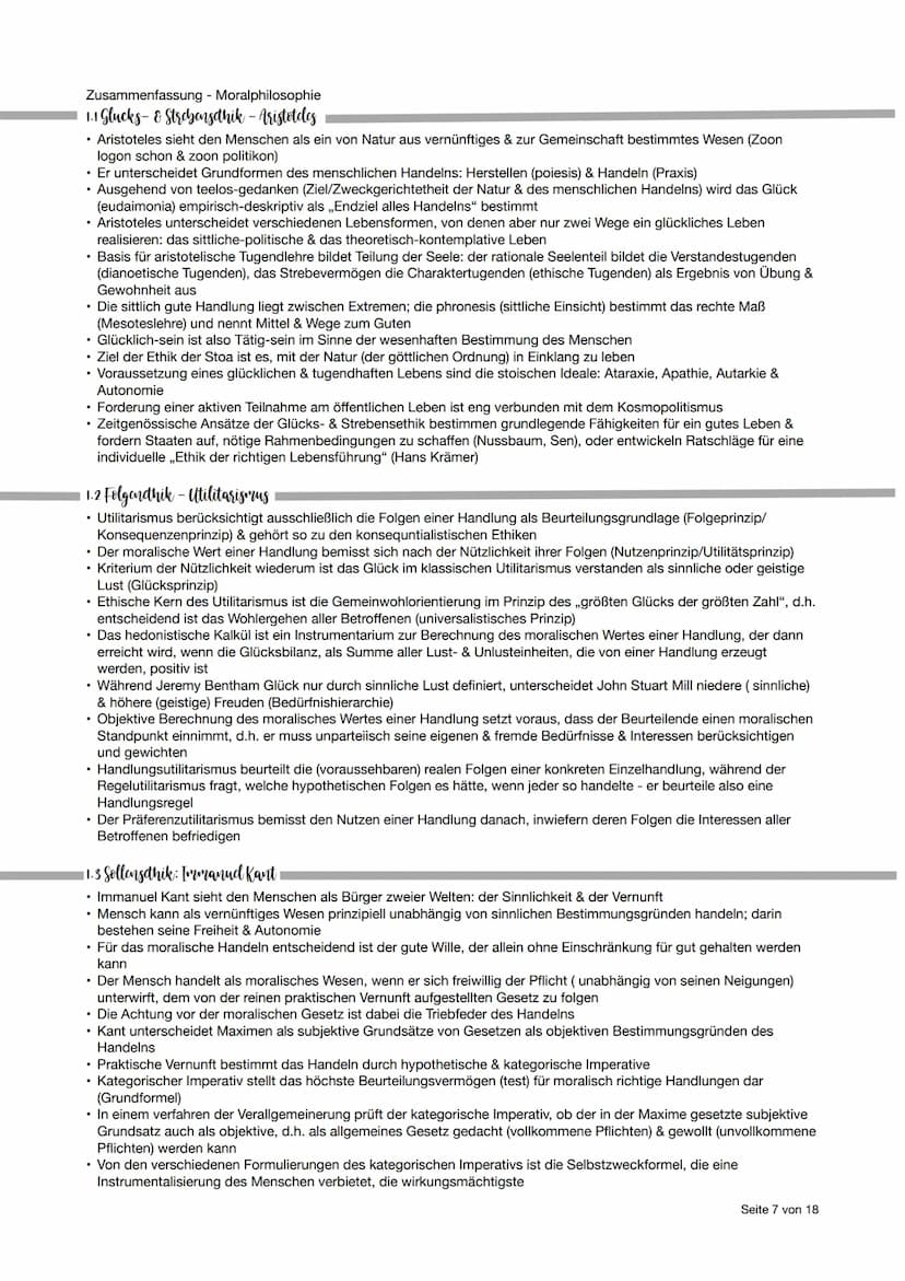 ▪ Philosophic Abitur - Thomanubersicht
1. Kurshalbjahr - Erkenntnisphilosophie
• Substanzdualismus: Geist & Körper bilden zwei Substanzen; w