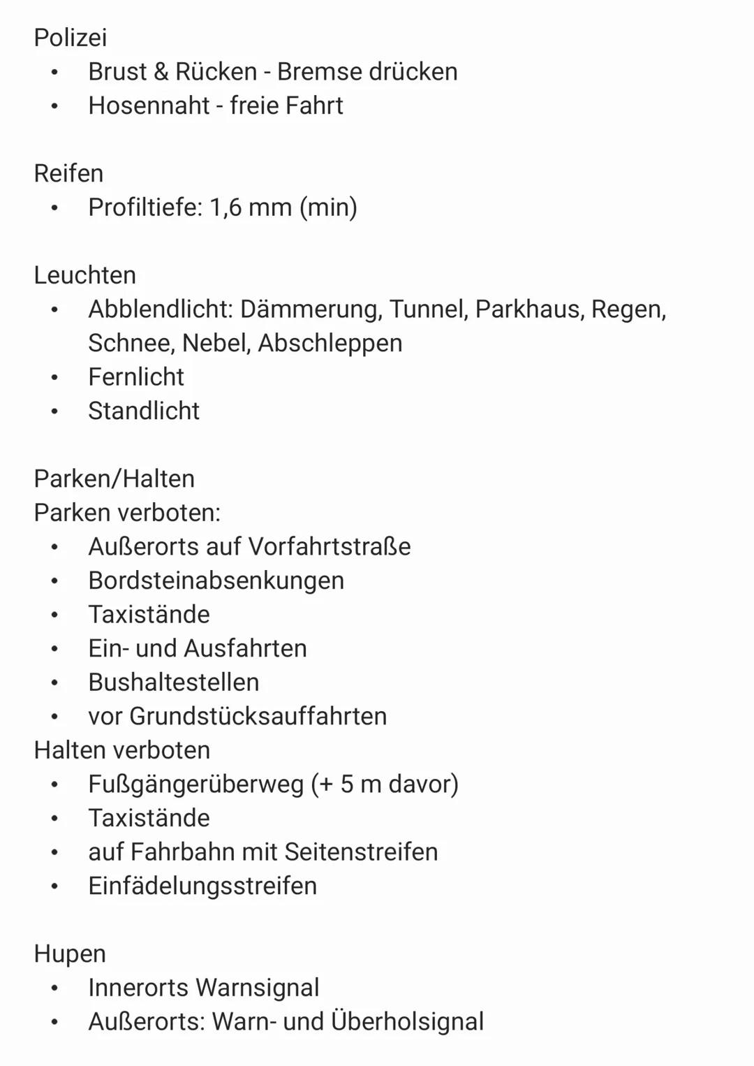 Ladung
Fahrbahn
●
●
●
●
ABS-Antiblockiersystem
●
●
FAHRSCHULE
Theorieprüfung
●
●
Geschwindigkeiten
●
50cm
●
Leitlinie: Darf überfahren werde